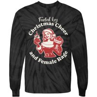 Funny Fueled By Christmas Cheer And Female Rage Patriarchy Gift Tie-Dye Long Sleeve Shirt