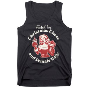 Funny Fueled By Christmas Cheer And Female Rage Patriarchy Gift Tank Top