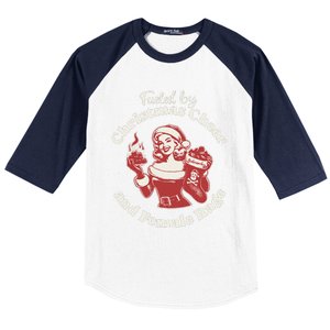 Funny Fueled By Christmas Cheer And Female Rage Patriarchy Gift Baseball Sleeve Shirt