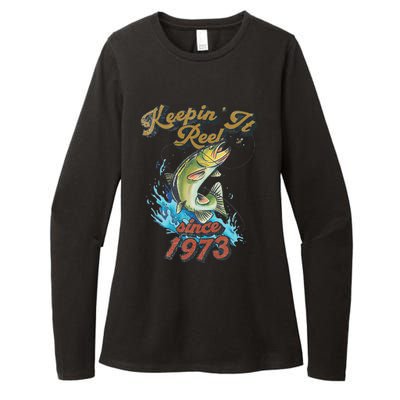 Funny Fishing Birthday Since 1973 Keepin It Reel Womens CVC Long Sleeve Shirt