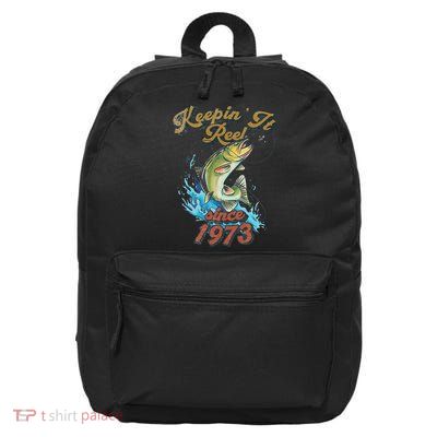 Funny Fishing Birthday Since 1973 Keepin It Reel 16 in Basic Backpack