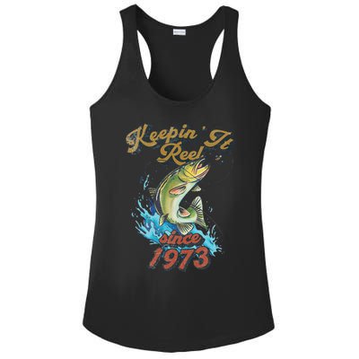 Funny Fishing Birthday Since 1973 Keepin It Reel Ladies PosiCharge Competitor Racerback Tank