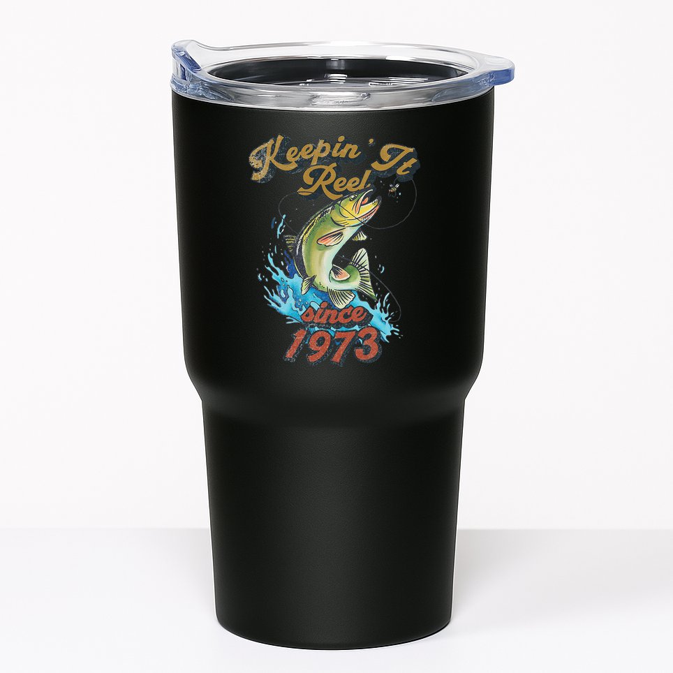 Funny Fishing Birthday Since 1973 Keepin It Reel Tumbler