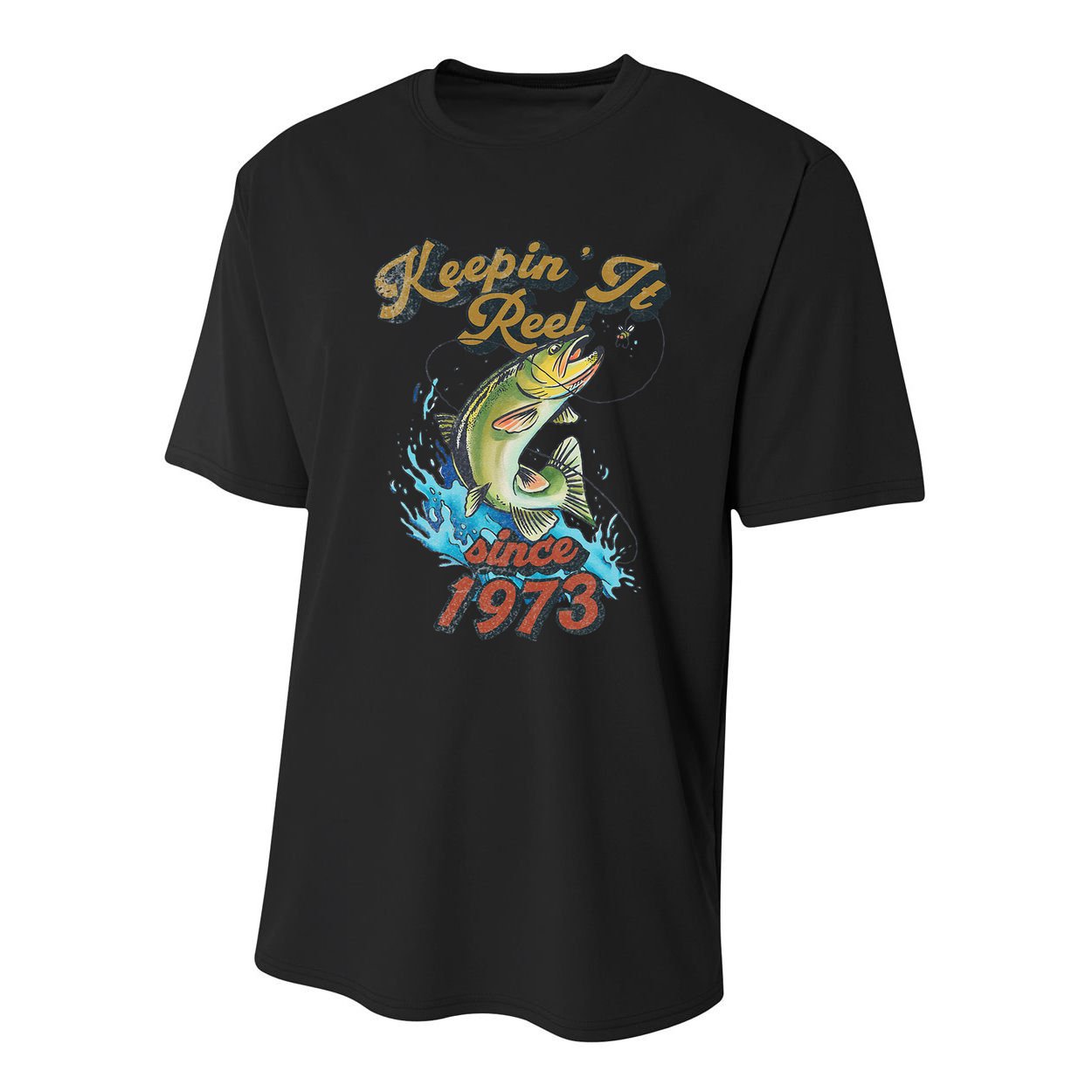 Funny Fishing Birthday Since 1973 Keepin It Reel Youth Performance Sprint T-Shirt