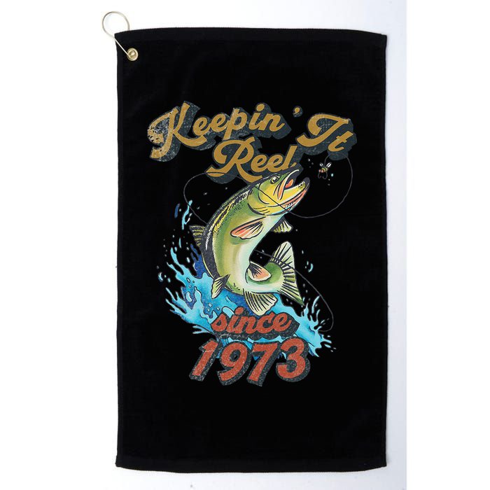 Funny Fishing Birthday Since 1973 Keepin It Reel Golf Towel