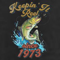 Funny Fishing Birthday Since 1973 Keepin It Reel Golf Towel