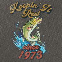 Funny Fishing Birthday Since 1973 Keepin It Reel Cotton Canvas Backpack