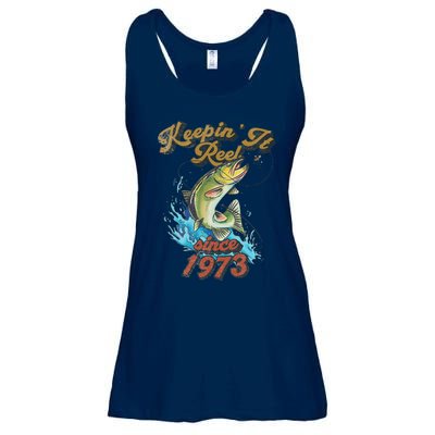 Funny Fishing Birthday Since 1973 Keepin It Reel Ladies Essential Flowy Tank