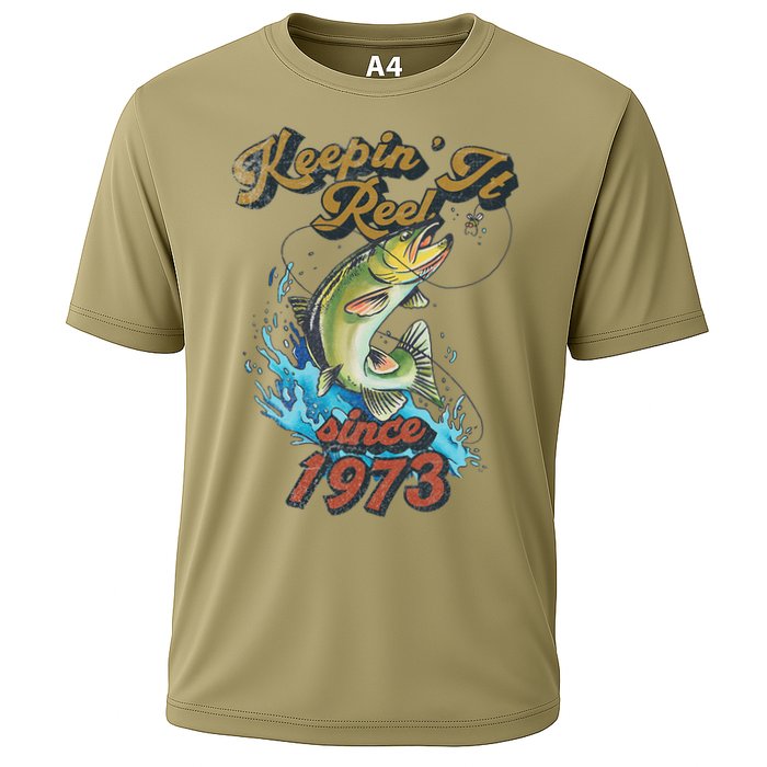 Funny Fishing Birthday Since 1973 Keepin It Reel Cooling Performance Crew T-Shirt