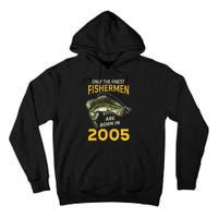 Finest Fisherman Born In 2005 Vintage Funny Fishing Birthday Tall Hoodie