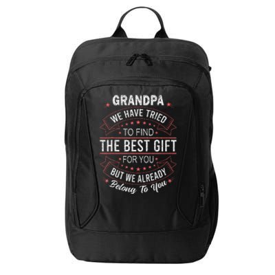 Funny FathersDay Birthday For Grandpa From GrandDaughter Son City Backpack