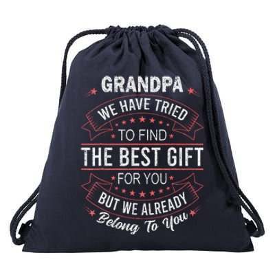 Funny FathersDay Birthday For Grandpa From GrandDaughter Son Drawstring Bag