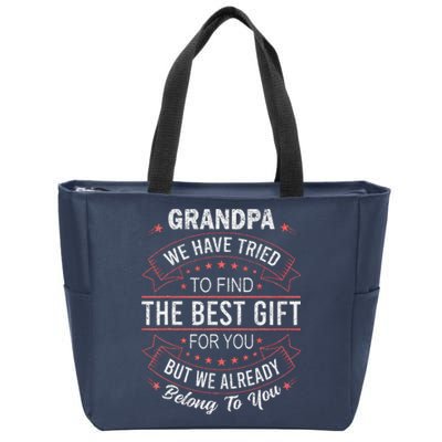 Funny FathersDay Birthday For Grandpa From GrandDaughter Son Zip Tote Bag