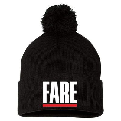 Fare Fuck Broker Fees Pom Pom 12in Knit Beanie