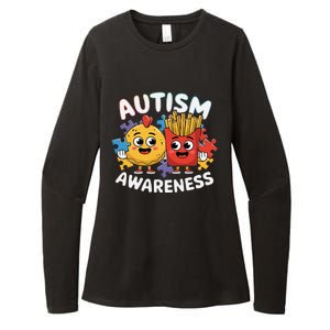 Funny Food Chicken Nugget And French Fries Autism Awarenes Womens CVC Long Sleeve Shirt