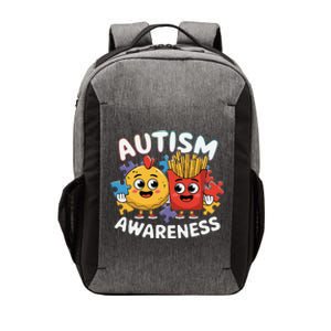 Funny Food Chicken Nugget And French Fries Autism Awarenes Vector Backpack