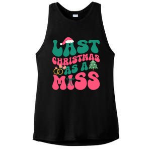 Funny Fiancee Christmas My Last Christmas As A Miss Bride Gift Ladies PosiCharge Tri-Blend Wicking Tank