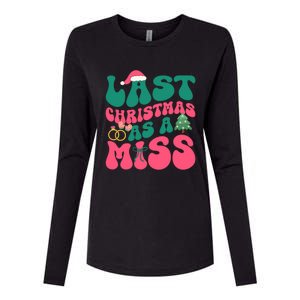 Funny Fiancee Christmas My Last Christmas As A Miss Bride Gift Womens Cotton Relaxed Long Sleeve T-Shirt