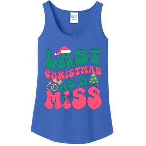 Funny Fiancee Christmas My Last Christmas As A Miss Bride Gift Ladies Essential Tank