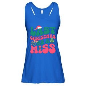 Funny Fiancee Christmas My Last Christmas As A Miss Bride Gift Ladies Essential Flowy Tank