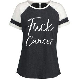 Funny Fuck Cancer Apparel Quote Accessories Gift Fuck Cancer Gift Enza Ladies Jersey Colorblock Tee