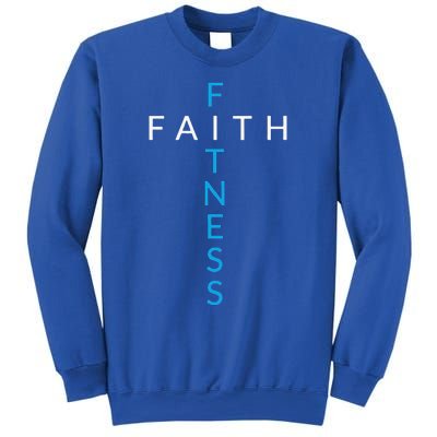 Faith Fitness Cross Christian Workout Modern Gym Love Sweatshirt