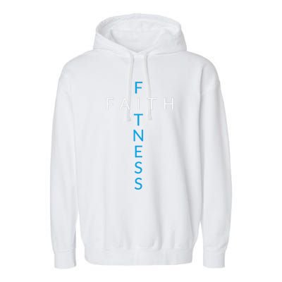 Faith Fitness Cross Christian Workout Modern Gym Love Garment-Dyed Fleece Hoodie