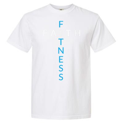 Faith Fitness Cross Christian Workout Modern Gym Love Garment-Dyed Heavyweight T-Shirt