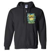 Funny Flirty Cat Pun Humor Cool Kitten Love Check Meowt Full Zip Hoodie