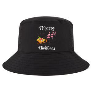 Funny Flamingo Christmas Pink Flamingos Sleigh Snow Santa Meaningful Gift Cool Comfort Performance Bucket Hat