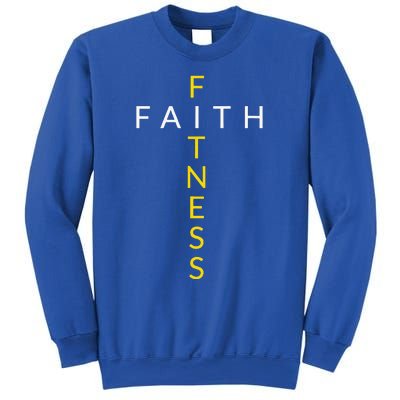 Faith Fitness Cross Christian Workout Modern Gym Sweatshirt