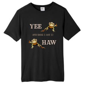 Frog Funny Cowboy Yee Haw And Dare I Say It Tall Fusion ChromaSoft Performance T-Shirt