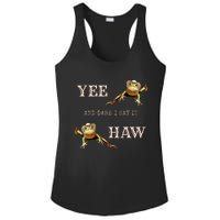 Frog Funny Cowboy Yee Haw And Dare I Say It Ladies PosiCharge Competitor Racerback Tank