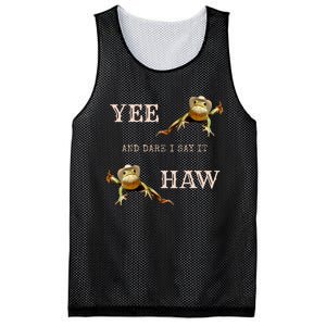 Frog Funny Cowboy Yee Haw And Dare I Say It Mesh Reversible Basketball Jersey Tank