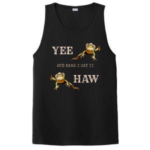 Frog Funny Cowboy Yee Haw And Dare I Say It PosiCharge Competitor Tank