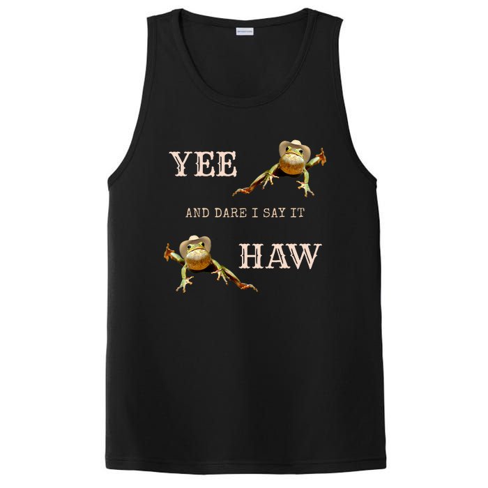 Frog Funny Cowboy Yee Haw And Dare I Say It PosiCharge Competitor Tank