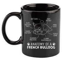 Funny Frenchie Clothes Gift Anatomy Of A French Bulldog 11oz C Handle Ceramic Mug