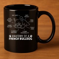 Funny Frenchie Clothes Gift Anatomy Of A French Bulldog 11oz C Handle Ceramic Mug