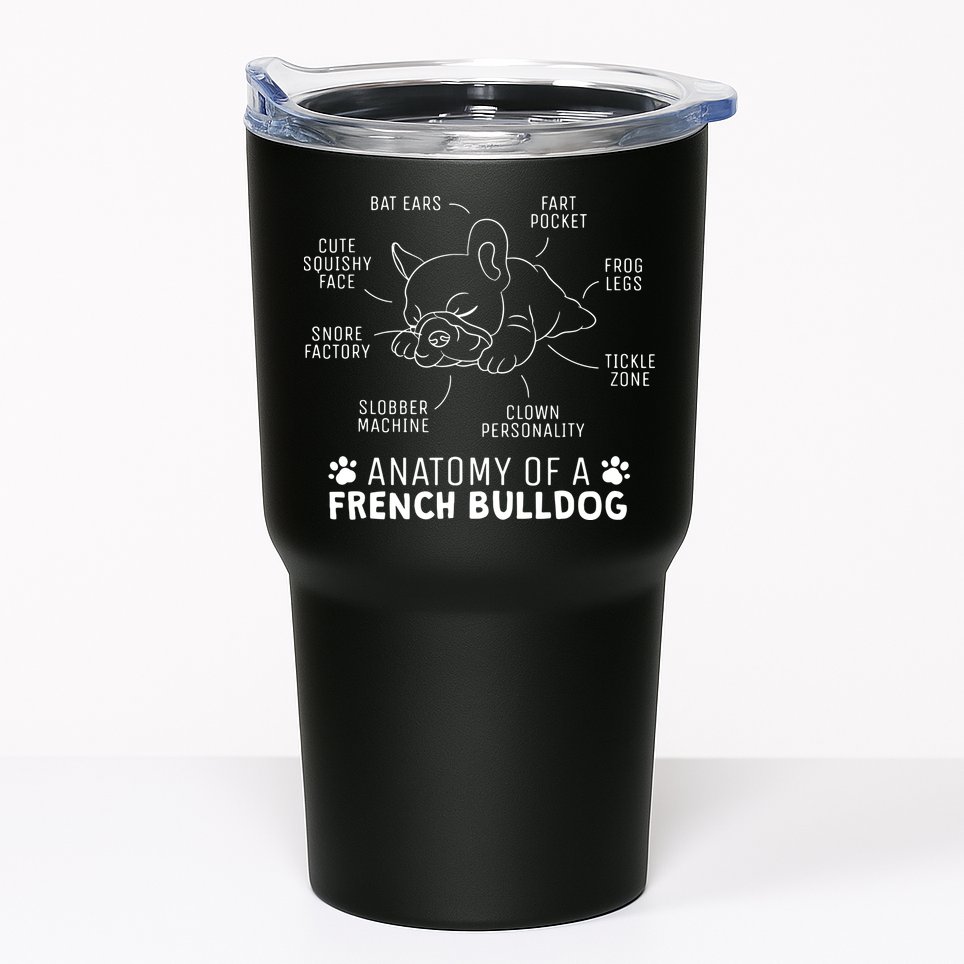 Funny Frenchie Clothes Gift Anatomy Of A French Bulldog Tumbler