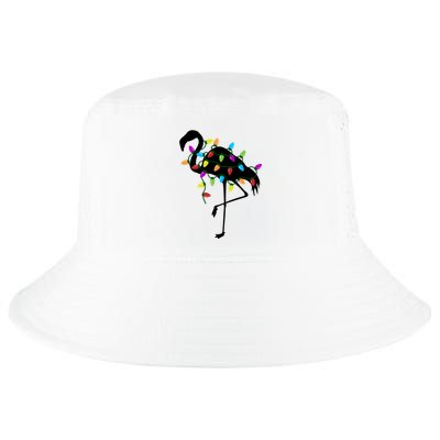 Funny Flamingo Christmas Holiday Tree Lights Cool Comfort Performance Bucket Hat
