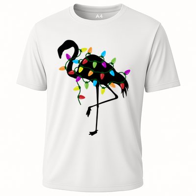 Funny Flamingo Christmas Holiday Tree Lights Performance Shirt