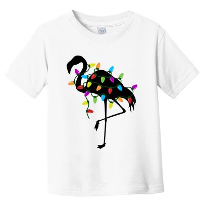 Funny Flamingo Christmas Holiday Tree Lights Toddler T-Shirt