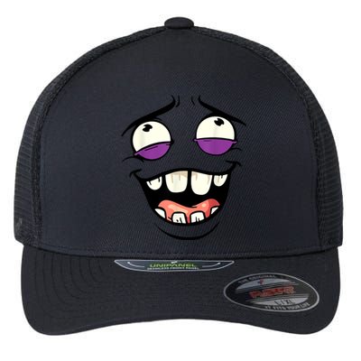 Funny Face Cartoon Laughing Face Expression Humor Flexfit Unipanel Trucker Cap