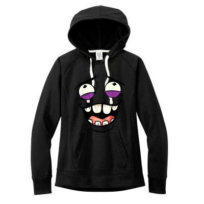 Funny Face Cartoon Laughing Face Expression Humor Women's Fleece Hoodie