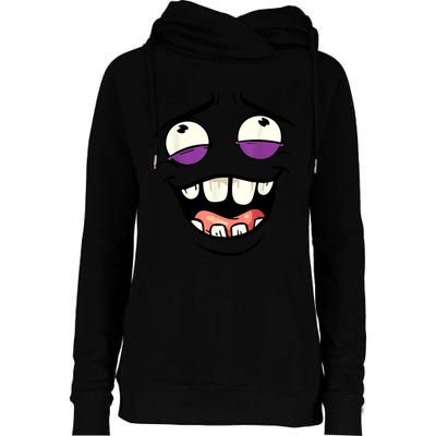 Funny Face Cartoon Laughing Face Expression Humor Womens Funnel Neck Pullover Hood