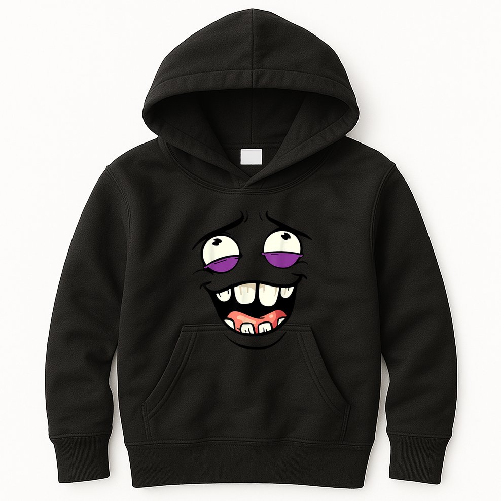 Funny Face Cartoon Laughing Face Expression Humor Kids Hoodie