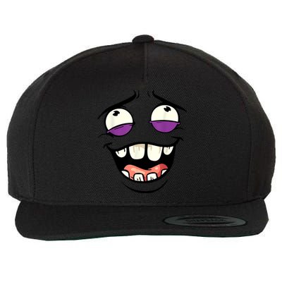 Funny Face Cartoon Laughing Face Expression Humor Wool Snapback Cap