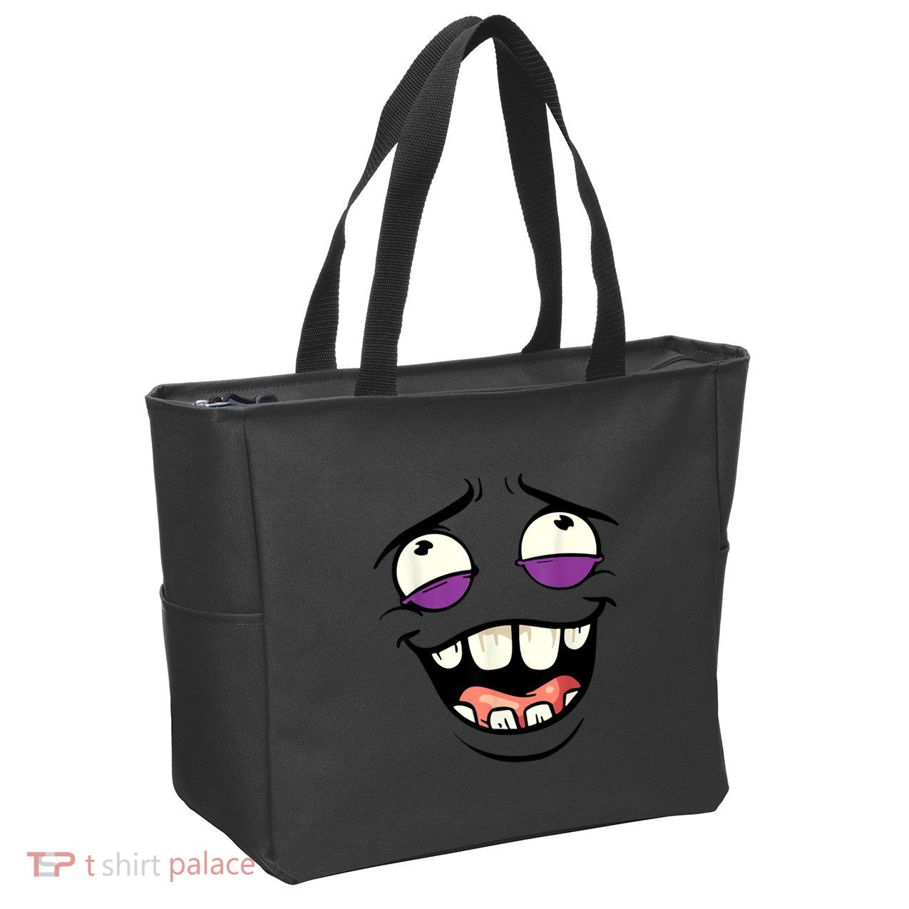 Funny Face Cartoon Laughing Face Expression Humor Zip Tote Bag