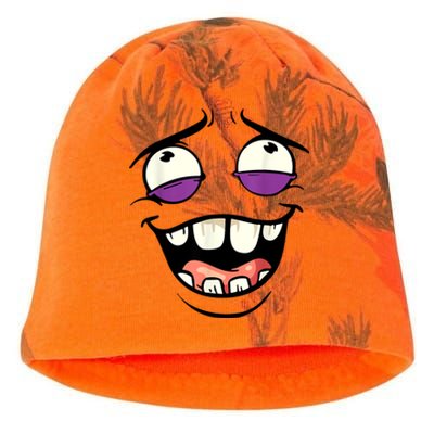 Funny Face Cartoon Laughing Face Expression Humor Kati - Camo Knit Beanie