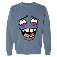 Funny Face Cartoon Laughing Face Expression Humor Garment-Dyed Sweatshirt